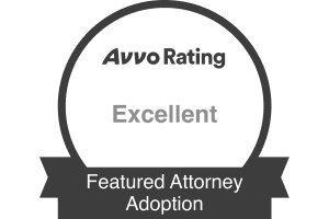 Avvo rating / Excellent / Featured Attorney Adoption - Badge